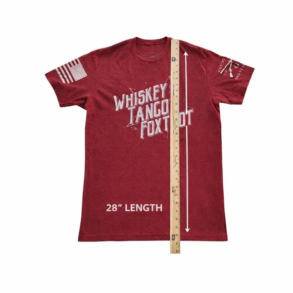 Grunt Style Whiskey Tango Foxtrot Patriotic Graphic Tee Red Men's Shirt Size M - Picture 3 of 6